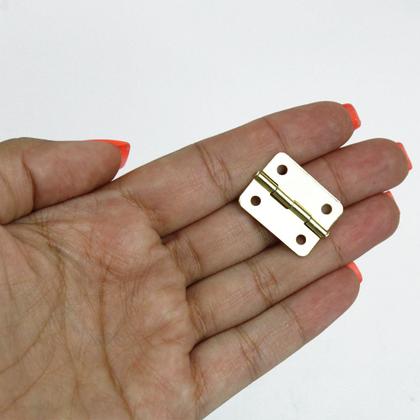 Imagem de Dobradiça Dourada Com Parafuso Médio 2,4cm Com 50 Unidades