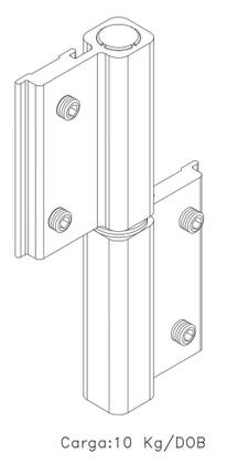 Imagem de Dobradiça Duas Abas De Encaixe Para Porta De Alumínio Linha Suprema - DOB04