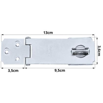 Imagem de Dobradiça Fecho Porta Gaveta Armário 9,5Cm + Cadeado 35Mm