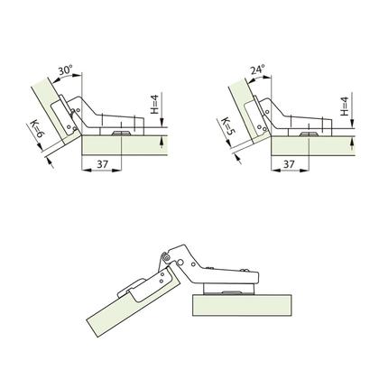 Imagem de Dobradiça Fgv Ms85 25 Graus de Ângulo Positivo