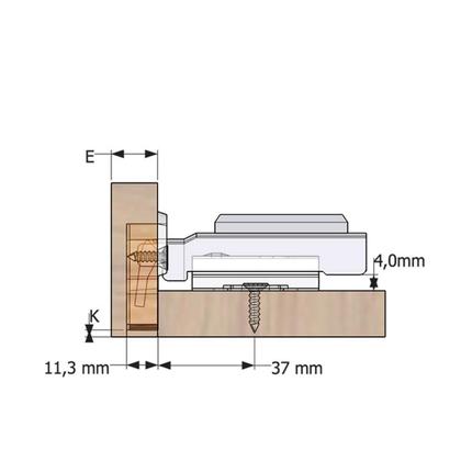 Imagem de Dobradiça Inox com Amortecedor Calço Fixo Reta HD Ferragens