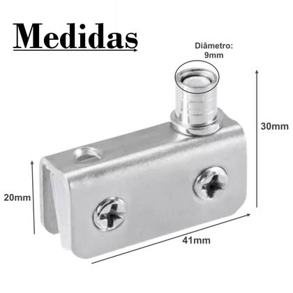 Imagem de Dobradiça P/ Porta de Vidro Vitrine 41X20 Aço Cromado O Par