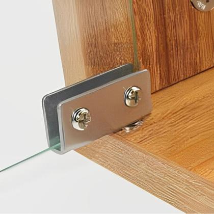 Imagem de Dobradiça P/ Porta de Vidro Vitrine 41X20 Aço Cromado O Par