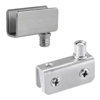 Imagem de Dobradiça P/ Porta de Vidro Vitrine 41X20 Aço Cromado O Par