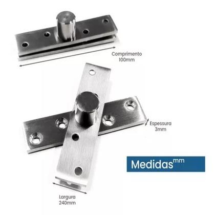 Dobradiça Pino Pivotante Esfera Aço Porta 150kg Polido Ganox Imagem de Dobradiça Pino Pivotante Esfera Aço Porta 150kg Polido Ganox