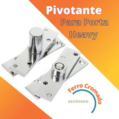 Dobradiça Pivotante Escovado, Para Portas Até 150kg,Kit Completo - Tolemat Imagem de Dobradiça Pivotante Escovado, Para Portas Até 150kg,Kit Completo
