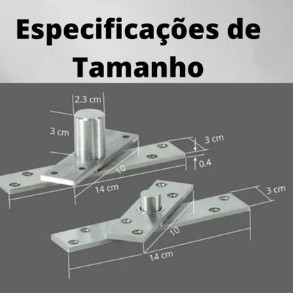 Dobradiça Pivotante Escovado, Para Portas Até 150kg,Kit Completo - Tolemat Imagem de Dobradiça Pivotante Escovado, Para Portas Até 150kg,Kit Completo