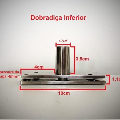 Imagem de Dobradiça Pivotante Pivô Pino Inox Rolamento Reforçado 200KG Silencioso Alta qualidade Giro suave