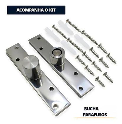 Imagem de Dobradiça Porta Com Rolamento Aço Inox 300Kg Pivô Invisível