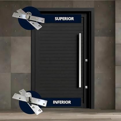 Imagem de Dobradiça Porta Com Rolamento Aço Inox 300Kg Pivô Invisível