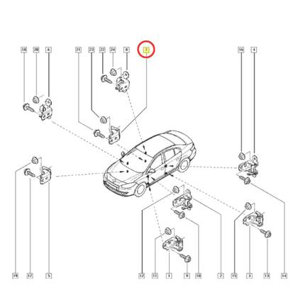Imagem de Dobradiça Porta Dianteira Esquerda Renault Fluence 2011 2017