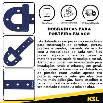 Imagem de Dobradiça Rústica para Porteira C.04 290 mm Aço Especial