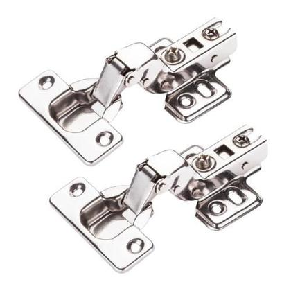 Imagem de Dobradiça Super Curva Inox Amortecedor 07 Peças Móveis