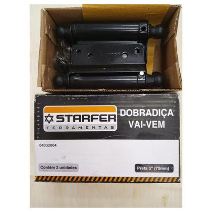 Imagem de Dobradiça Vai e Vem Starfer Preta de 100mm Com Parafusos