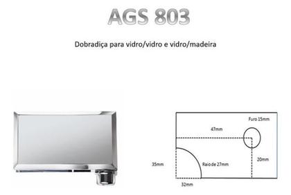 Imagem de Dobradiça Zamac Recorte Porta De Vidro /Móveis 6 A 8Mm 803