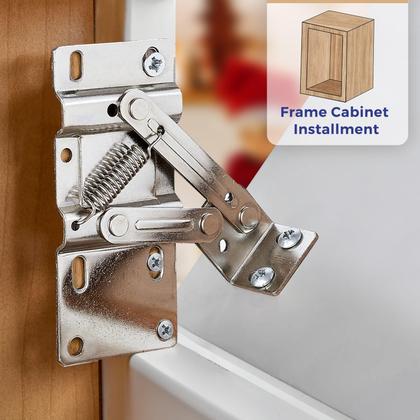 Imagem de Dobradiças de bandeja com ponta de níquel acetinado com fechamento automático Ravinte de 3 pares