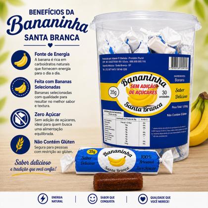 Imagem de Doce Bananinha Santa Branca Sem Açúcar pote c/30