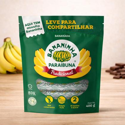 Imagem de Doce de Banana Paraibuna 400g  Bananinha Tradicional , Sabor Natural e Irresistível
