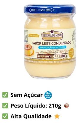 Imagem de DOCE DE LEITE CONDENSADO DIET 210g ZERO AÇUCAR DIET RESERVA DE MINAS