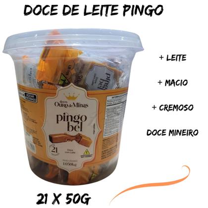 Imagem de Doce de Leite Pingo Bel de Leite Ouro de Minas 1.050 Kg c/21 Unidades de 50g