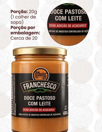Imagem de Doce de Leite Tradicional Franchesco Zero Açúcar 400g Cremoso Sem Conservantes