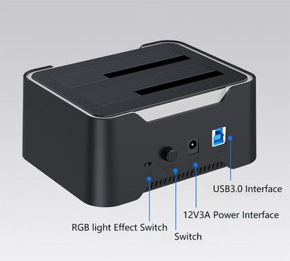 Imagem de Dock Station Dual Hd Ssd Sata 2.5 E 3.5 Usb 3.0 Universal Nf