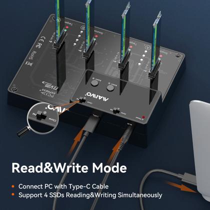 Imagem de Dock Station Estação Clone Tipo-C 04 SSD M2 NVMe