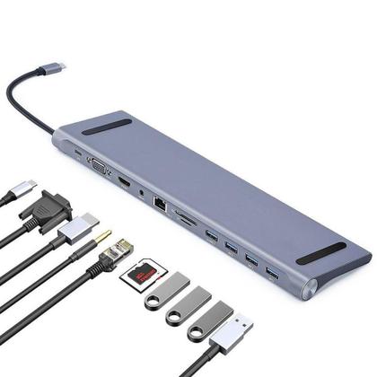 Imagem de Dock Station Multifunção 11 em 1 USB Tipo C para Lan RJ45