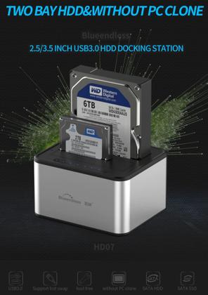 Imagem de Dock Station SATA 2.5/3.5 com 2 Entradas - Função Clone Offline