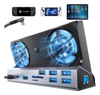 Imagem de DockStation 10 in 1 Para Steam Deck e Rog Ally com Cooler USB HDMI LAN