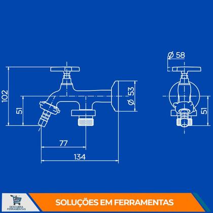 Imagem de DOCOL Torneira Pertutti de Parede para Tanque e Máquina de Lavar com Derivação Cromada