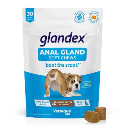 Imagem de Dog Anal Gland Soft Chew Treats Glandex com abóbora de 30 quilates