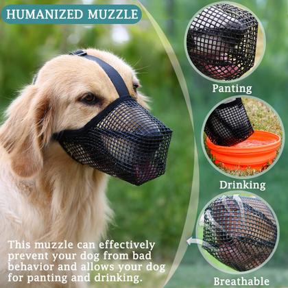 Imagem de Dog Muzzle Mayerzon Soft Mesh para cães pequenos, médios e grandes