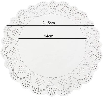 Imagem de Doilies Papel Rendado Branco Fundo Bandeja  21,5 CM 20 UN