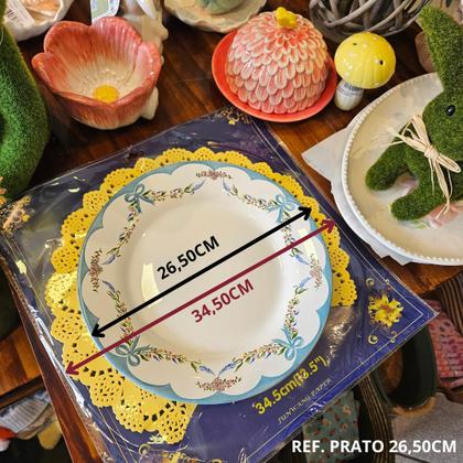Imagem de Doilies toalha de papel rendado Redondo 34,5cm Amarelo 52 un