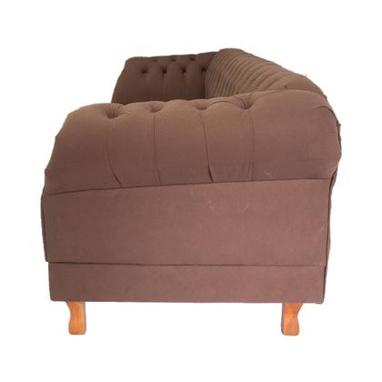 Imagem de Dois Sofás Chesterfield Duque 3 lugares 2,30 - Suede Marrom / sala de estar, recepção, barbearia
