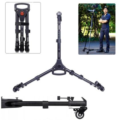 Imagem de Dolly Slider Rodas p/ Tripé Fotográfico Gravação Vídeos Rodinhas Jingmei JM-811