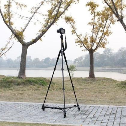 Imagem de Dolly Slider Rodas p/ Tripé Fotográfico Gravação Vídeos Rodinhas Jingmei JM-811