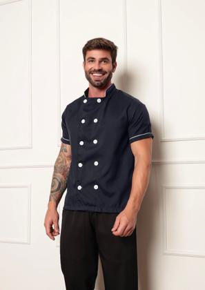 Imagem de Dolma Chef Masculina Manga Curta Azul Emerald