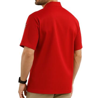Imagem de Dólmã Unissex Para Chef De Cozinha Restaurante Padaria Lancheria Uniforme Manga Curta Vermelho Gambuza Cozinheiro