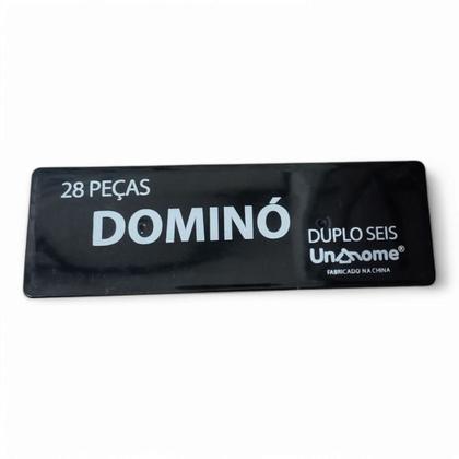 Imagem de Dominó 28 Peças Resina Pesado Profissional Estojo Preto