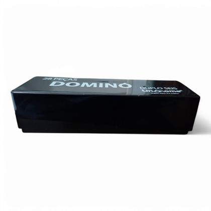 Imagem de Dominó 28 Peças Resina Pesado Profissional Estojo Preto
