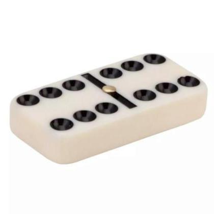 Imagem de Dominó 28 Peças Resina Pesado Profissional Estojo Preto