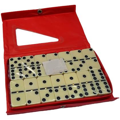 Imagem de Dominó De Osso 28 Peças Profissional Com Estojo Maleta