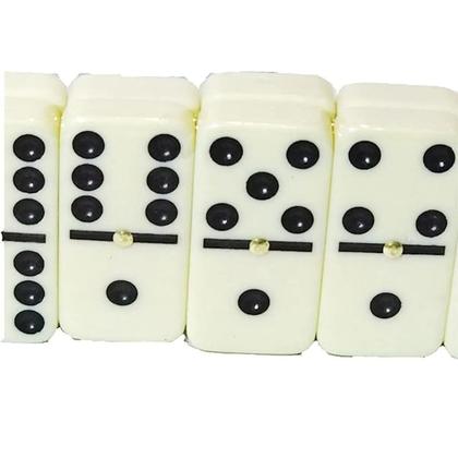 Imagem de Dominó De Osso Jogo Profissional Estojo Com 28 Peças Azul