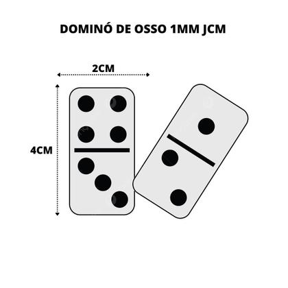 Imagem de Dominó De Osso Jogo Profissional Estojo Com 28 Peças Azul