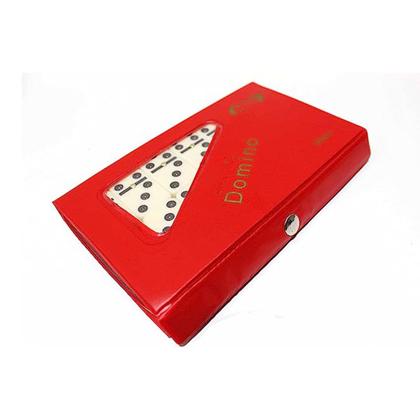 Imagem de Dominó De Osso Jogo Profissional Estojo Com 28 Peças