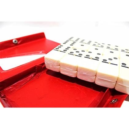 Imagem de Dominó De Osso Jogo Profissional Estojo Com 28 Peças