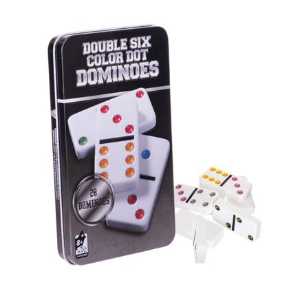 Imagem de Dominó De Osso Profissional Colorido Jogo Estojo 28 Peças