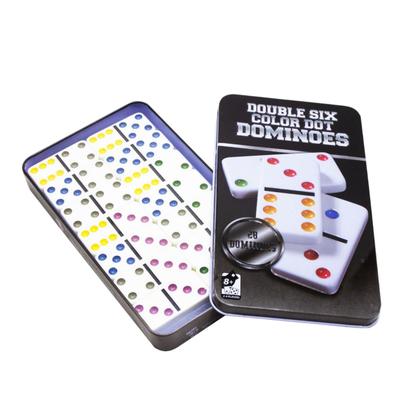 Imagem de Dominó De Osso Profissional Colorido Jogo Estojo 28 Peças